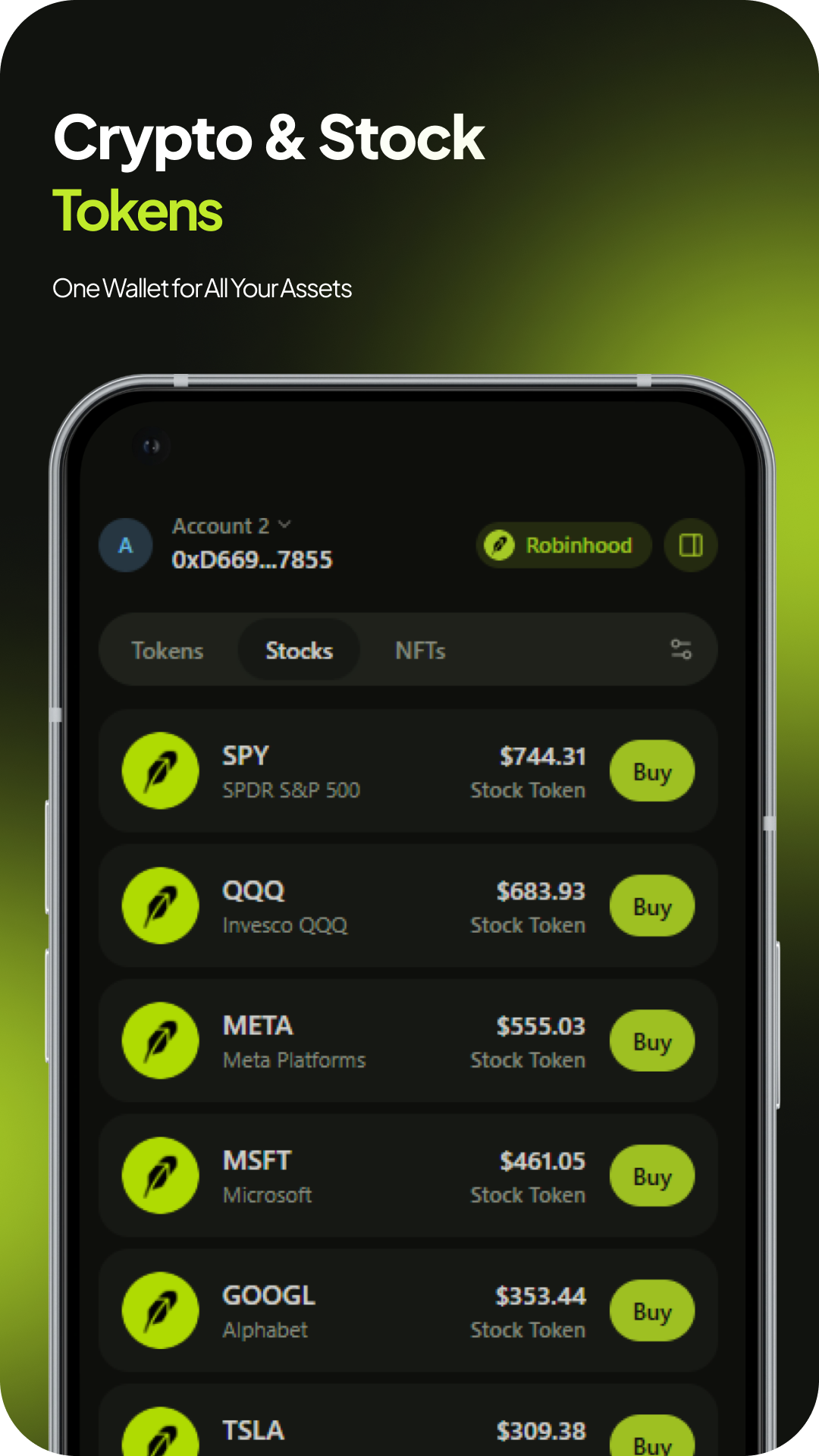 Robeon mobile wallet interface screen 4