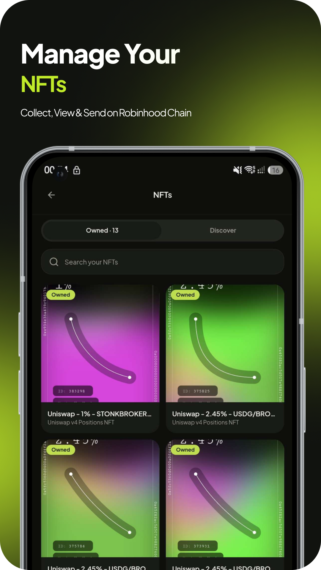 Robeon mobile wallet interface screen 6